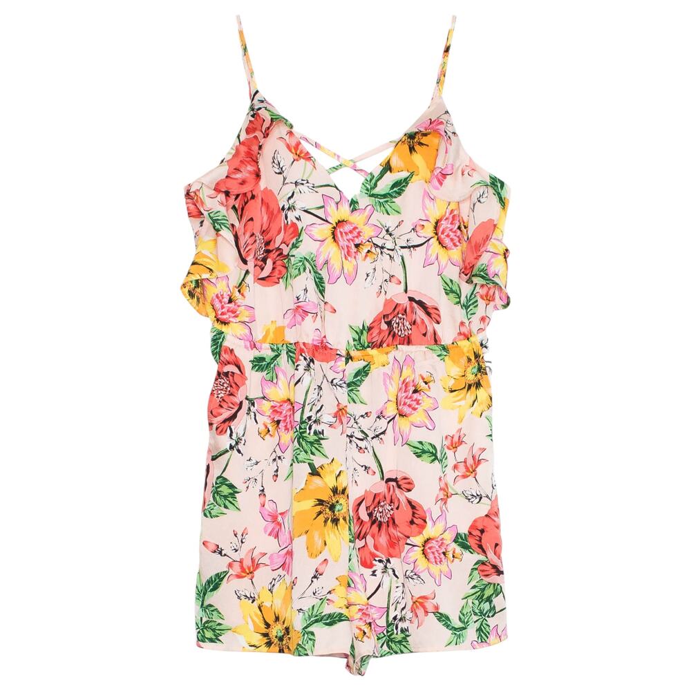 NWT Express Romper Floral Cold Shoulder Tropical Beach Vacation Resort Boho S
